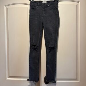 Madewell Black Skinny Distressed Jeans